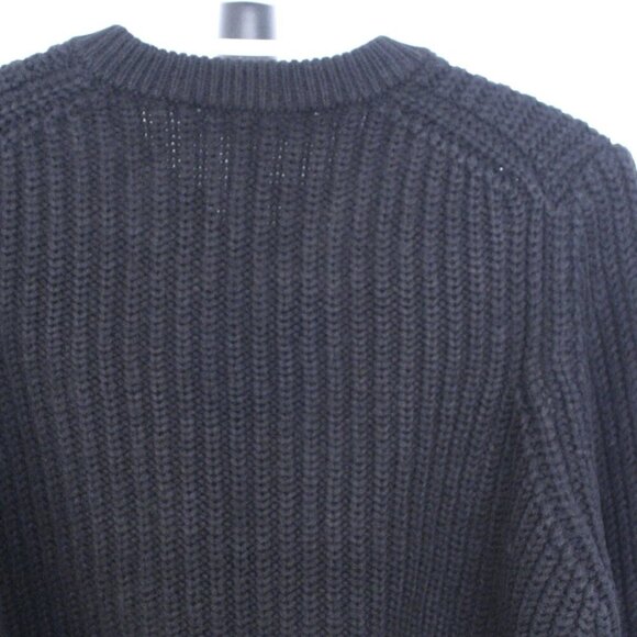 Zara Black Rib Knit V-Neck Oversize‎ Crop Sweater Sz M - Picture 7 of 10